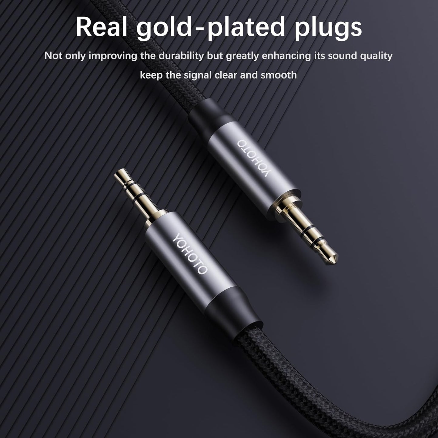 YOHOTO (4FT) AUX3.5mm Audio Cable Nylon Braided Aux Cord Male to Male Stereo Hi-Fi Sound Auxiliary Audio Cable