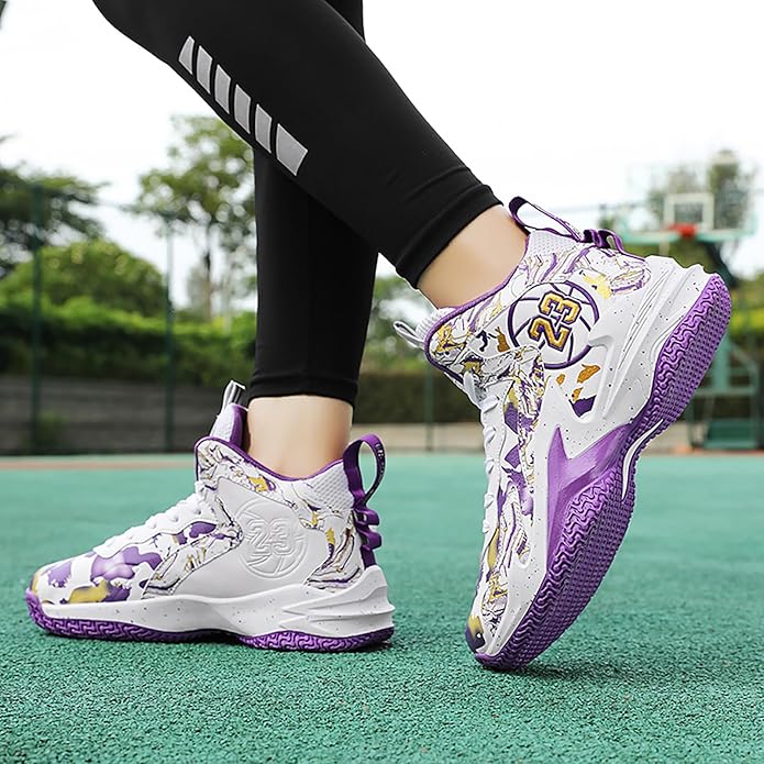 Boys Basketball Shoes Breathable Indoor Athletic Shoes Youth Outdoor Fashion Sneakers Comfortable Basketball Shoes for Girls