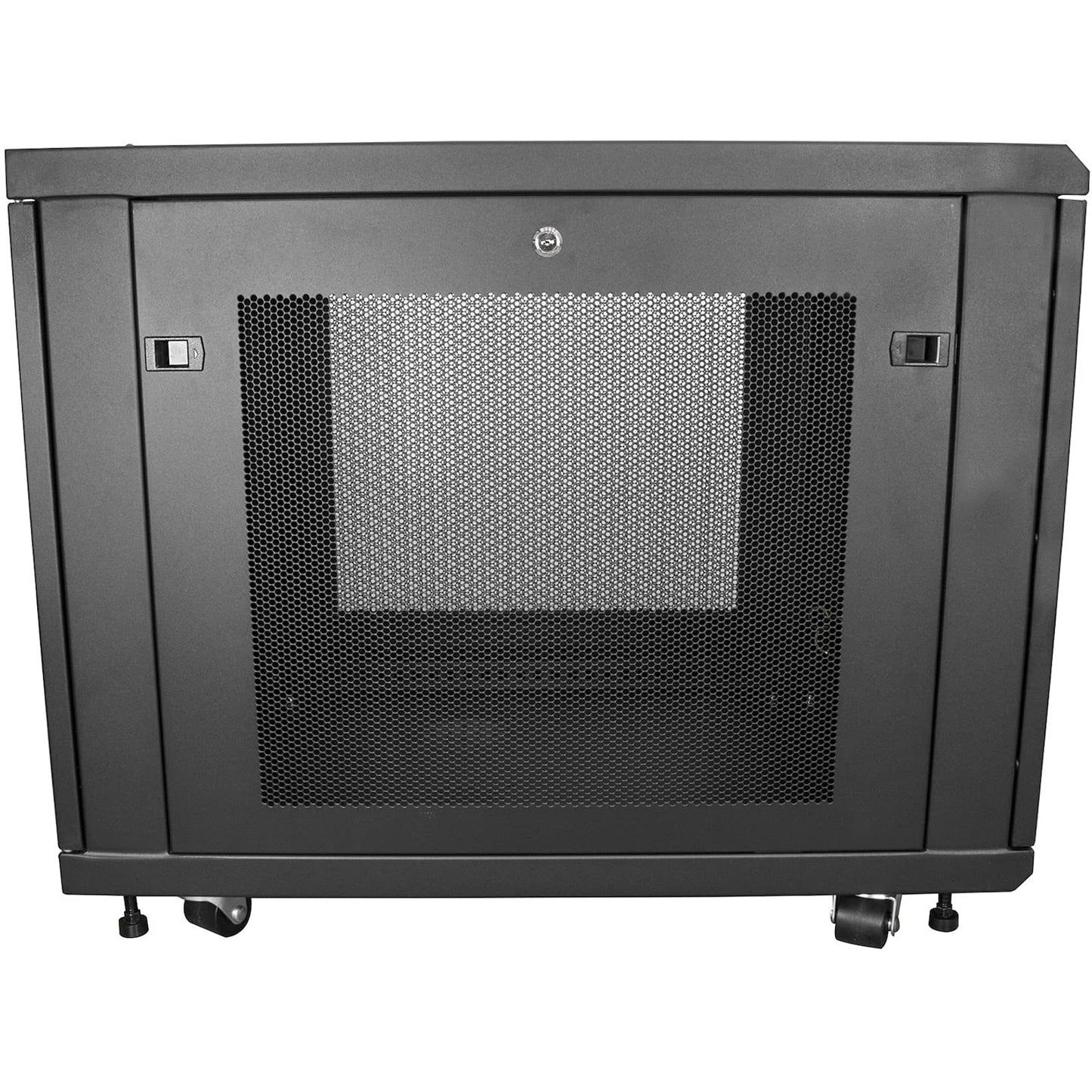 StarTech 12U Enterprise-Grade Server Rack Cabinet Kit, 19in Enclosed 4-Post Rack with Shelf and Cable Management, 29in (75cm) Mounting Depth, 992lb (450kg) Capacity, Black, Alloy Steel