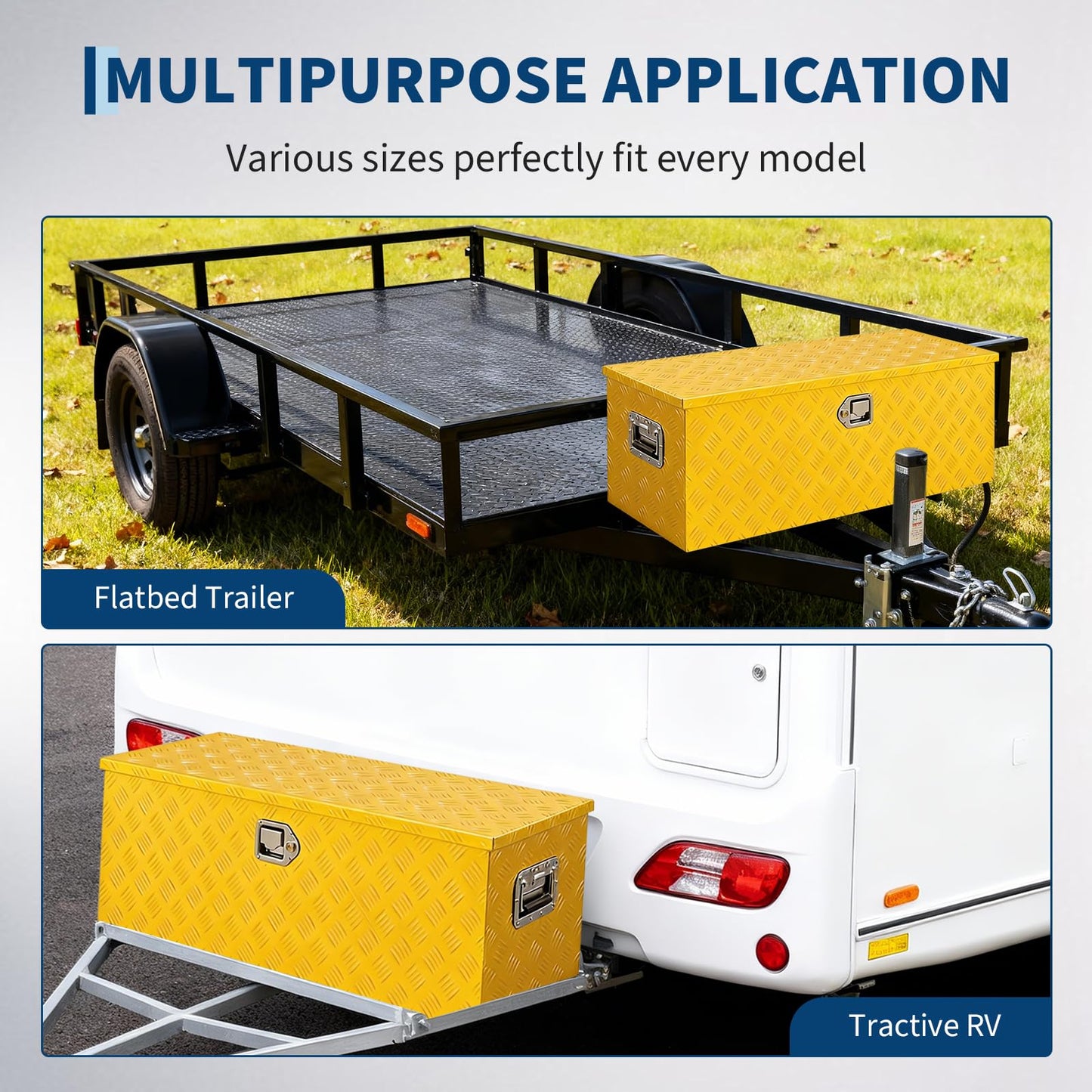 Truck Bed Tool Box Aluminum with Lock and Keys, 30x15x15 Inch, Weatherproof Storage Chest Organizer, Side Handles, Gas Strut Lid, Large Capacity Heavy Duty Steel Metal Tool Box for Pickup, Trailer, RV