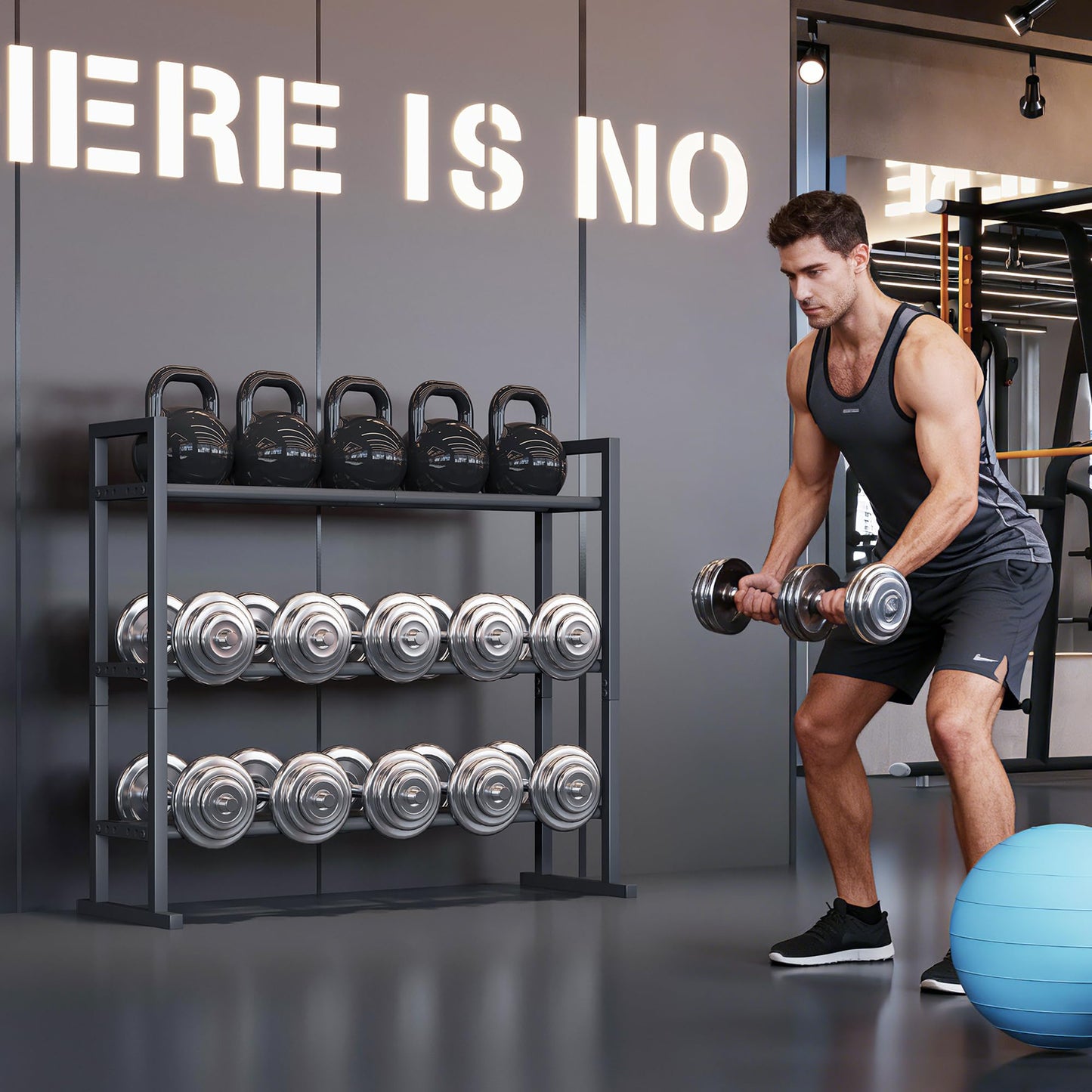 3-Tier Adjustable Dumbbell Storage Rack, Weight Rack Stand, Extended Base Weight Storage for Home Gym – Holds Up to 450 lb, Space-Saving Fitness Equipment Organizer