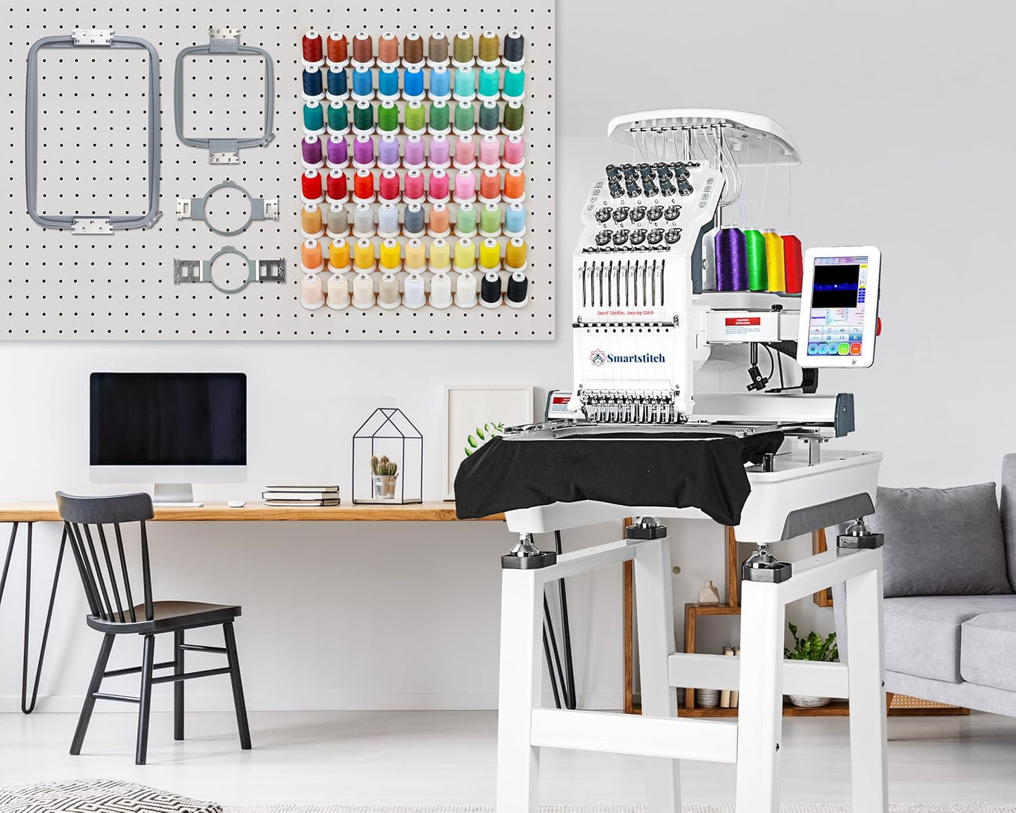 Smartstitch S-1001 Embroidery Machine - 10 Needles, 1200 SPM, 7" Touch Screen, 9.5"x14.2" Area