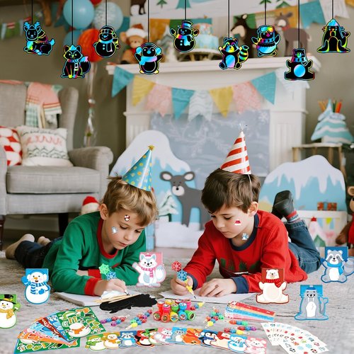 BenLouis Snowflake Holiday Party Favors - Winter Classroom Gift Prizes for Kids (12 Set)
