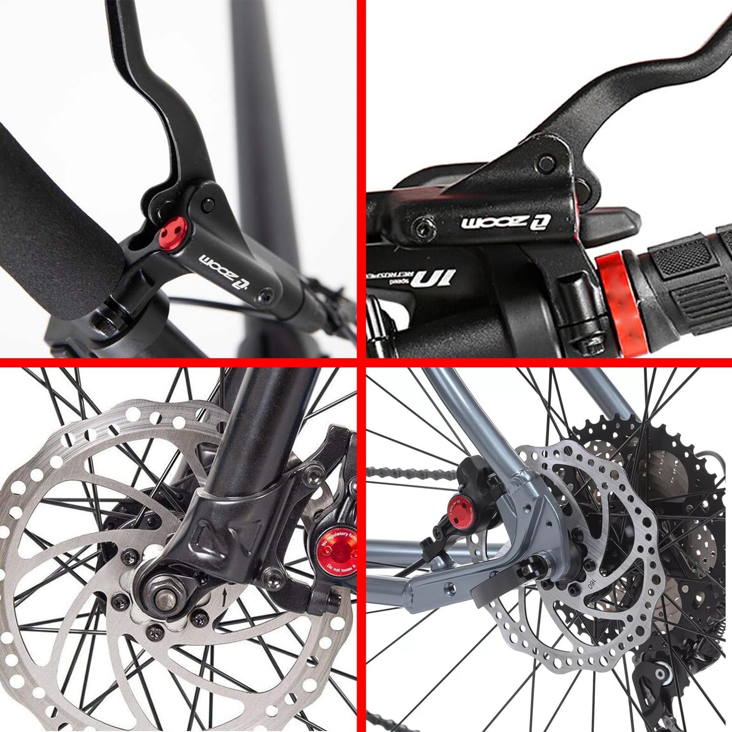 PeakRider Zoom eBike Hydraulic Brake Upgrade Kit – 2/3 PIN Male Waterproof Power-Off Sensor Connector, Pre-Bled Brake Levers & Calipers with 160mm Rotors
