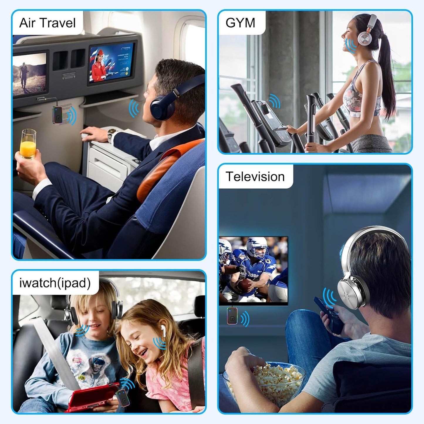 Beeitzie 2026 5.4 2 Ultra Airplane Bluetooth Transmitter aptX LL Low Latency, Supports Headphones Simultaneously
