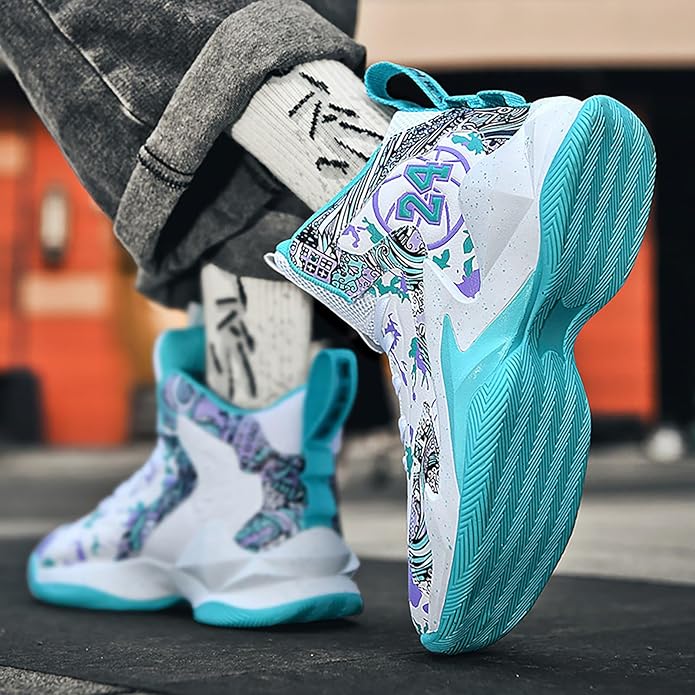 Boys Basketball Shoes Breathable Indoor Athletic Shoes Youth Outdoor Fashion Sneakers Comfortable Basketball Shoes for Girls