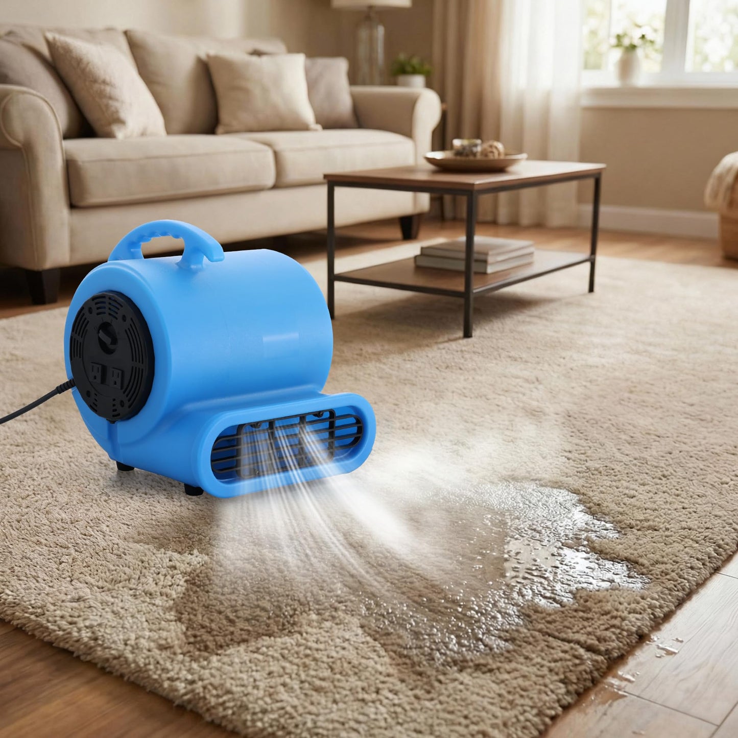 RYNSTO Commercial 1/2 HP Air Mover Fan for Water Damage Restoration,2800 CFM Industrial Carpet Dryer, Floor Fans,3-Speed Floor Fan with Daisy Chain