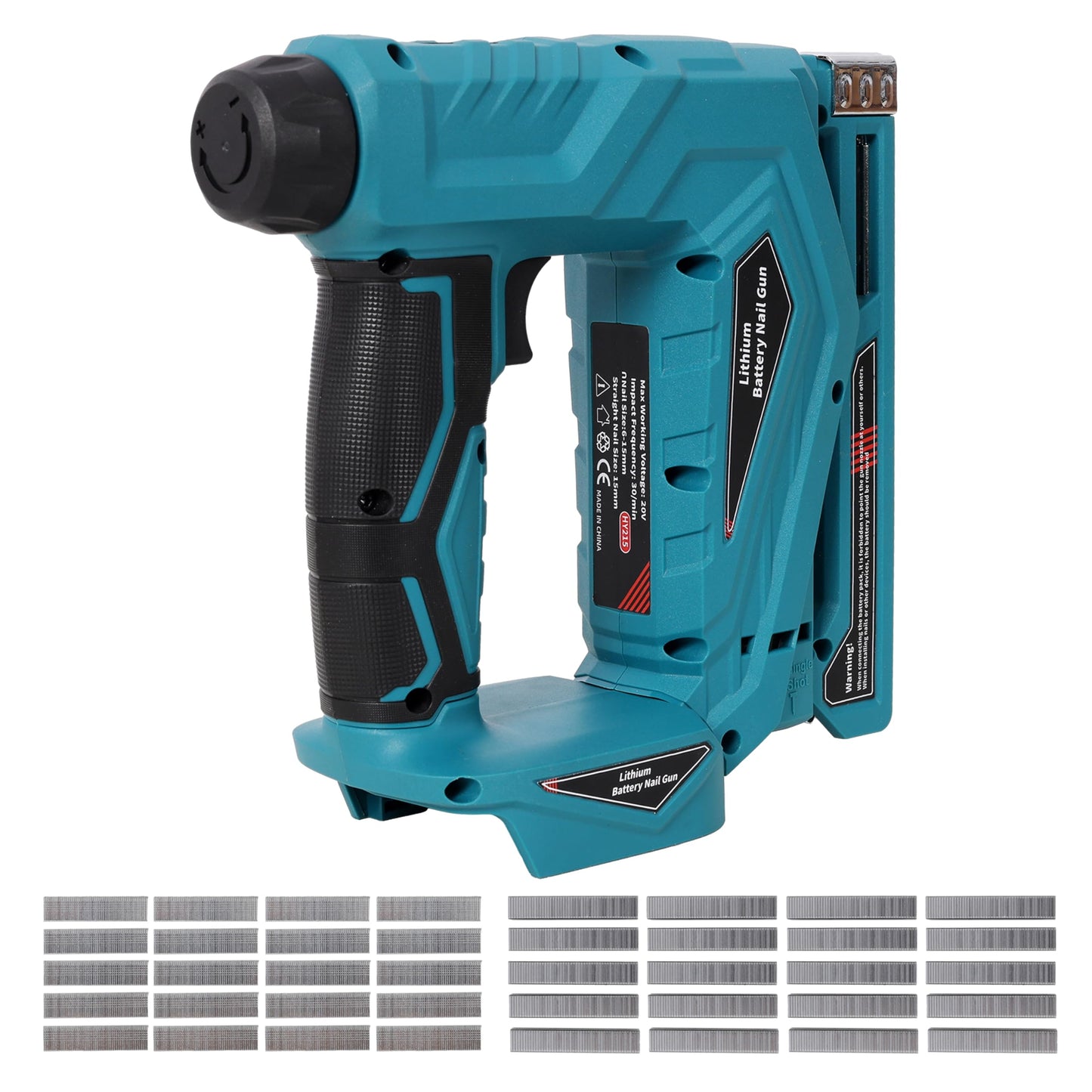 KEIKI 2-in-1 Cordless Brad Nailer & Narrow Crown Stapler, Compatible with Dewalt 20V MAX Battery, Nail Gun with Safety Lock, Professional Woodworking DIY Fastening Tool, Blue