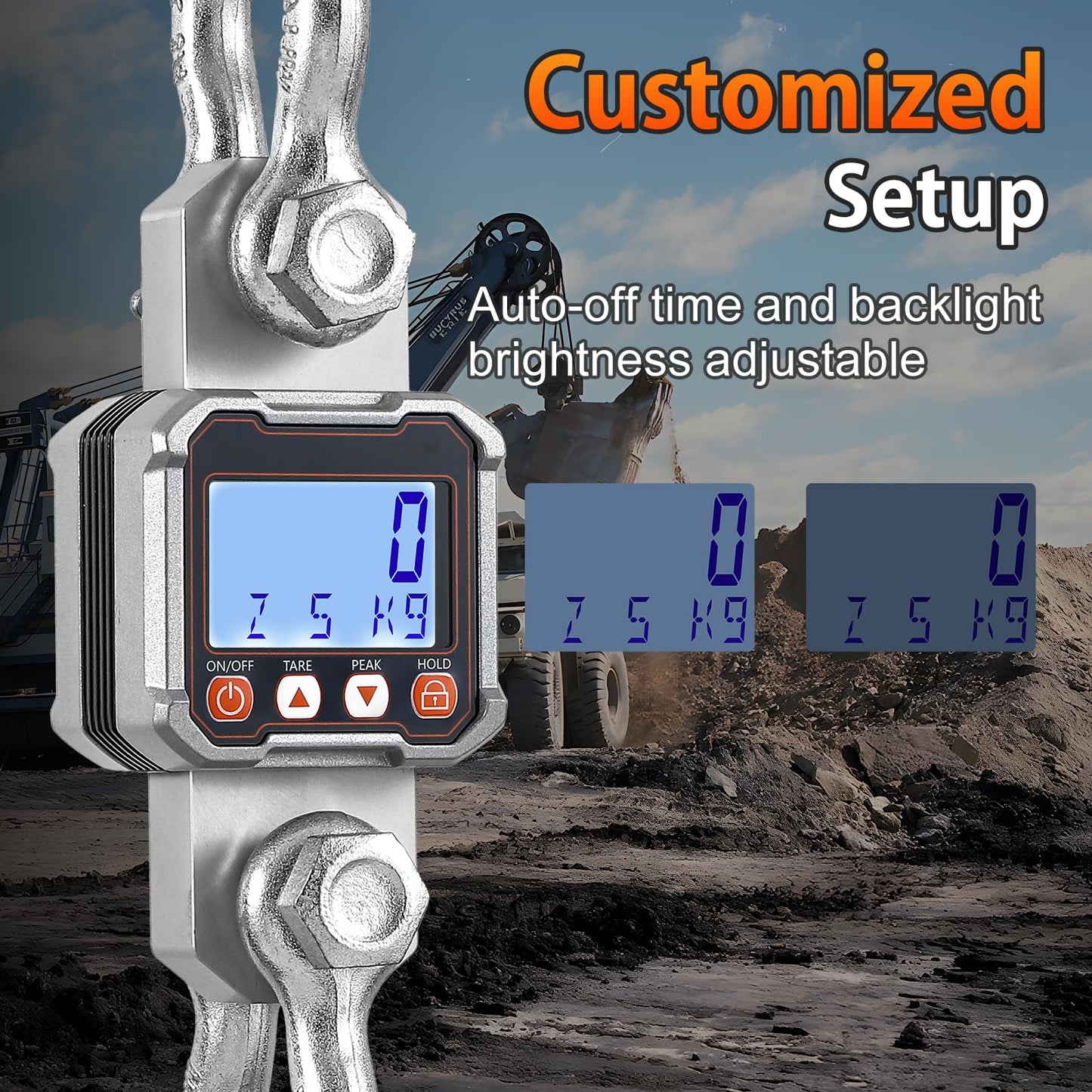 Bonvoisin Digital Crane Scale 22000lb Hanging Scale Heavy Duty Industrial Hanging Weight Scale with Peak Function (10000KG)