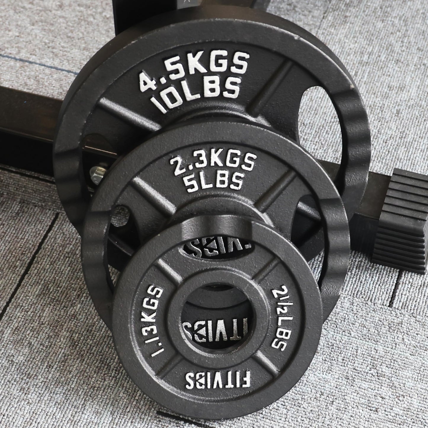 Olympic 2-Inch Cast Iron Plate Weight Plate for Strength Training and Weightlifting, Two Hole Style, 25LB Pair