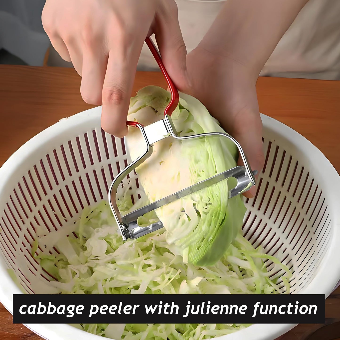 SoKalChw Larger Wide Mouth Kitchen Vegetable Peelers Cabbage Peeler (Serrated Y- Peeler) (Red)