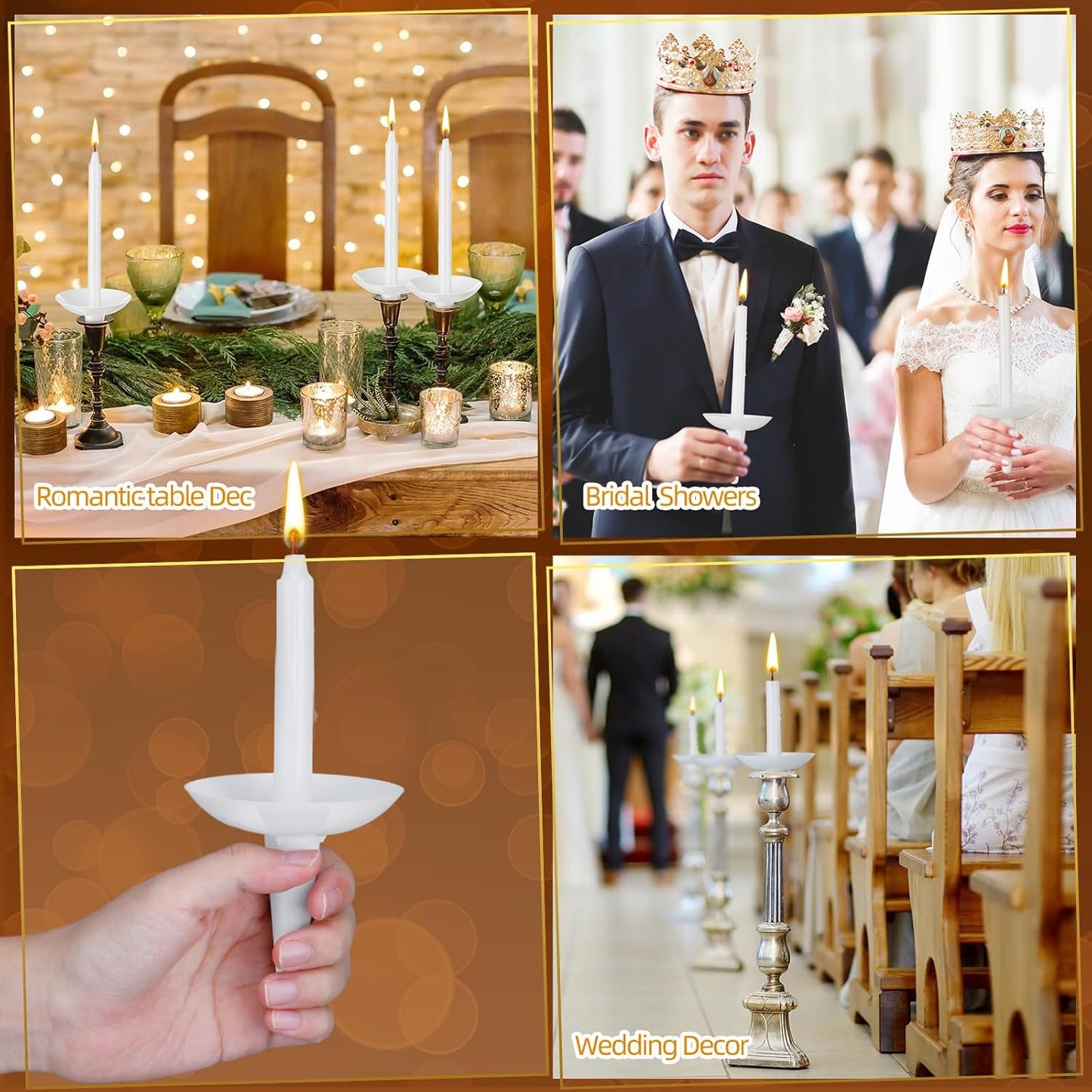 Skiennix 100 Pcs Candle Holders - Drip Protectors for Church, Vigil, Memorial & Wedding Events