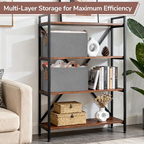 CHICVITA Large Storage Baskets - Foldable Organizers for Clothes & Toys | 16.8" x 11" x 9.8", Gray