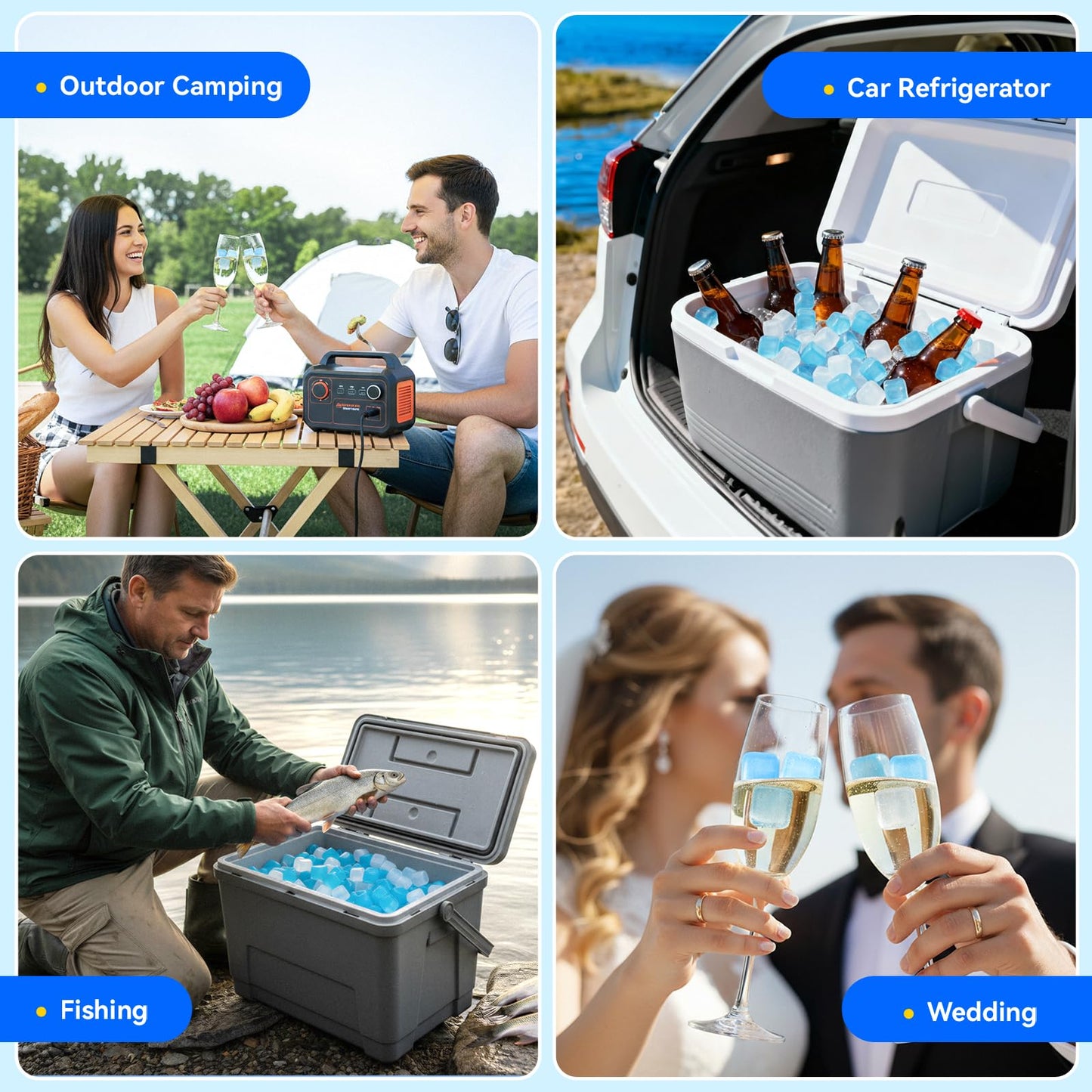 Nilpferd 360 Pack Reusable Ice Cubes for Drinks, BPA-Free Ice Packs for Lunch Boxes, Coolers, Refreezable Plastic Ice Cubes Without Diluting Drinks for Party Hosts & Outdoor Ice Baths Enthusiasts