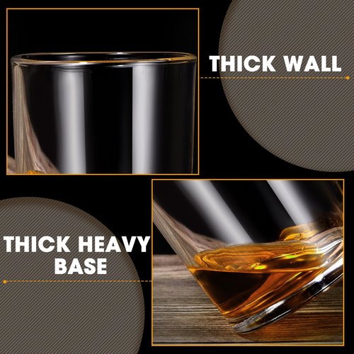 Hoolerry 18 Pieces Old Fashioned Whiskey Glasses 10oz Rocks Glasses with Thick Bottom Crystal Glassware for Bourbon, Scotch, Cocktails Short Bar Drinking for Home Parties Holiday Gifting(Classic)