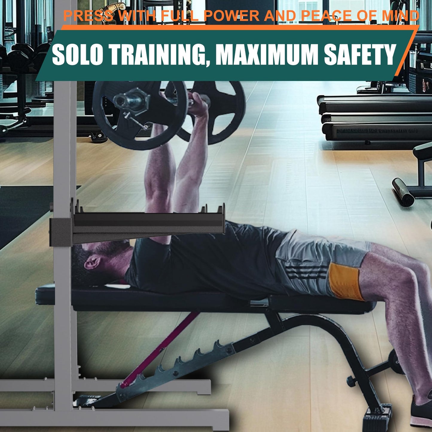 KOSEOO Spotter Arms, Heavy-Duty Squat Rack Safety Bars for 2x2 Rack, Power Rack Attachments, Compatible with 5/8 "or 1" Holes, 2 Pack