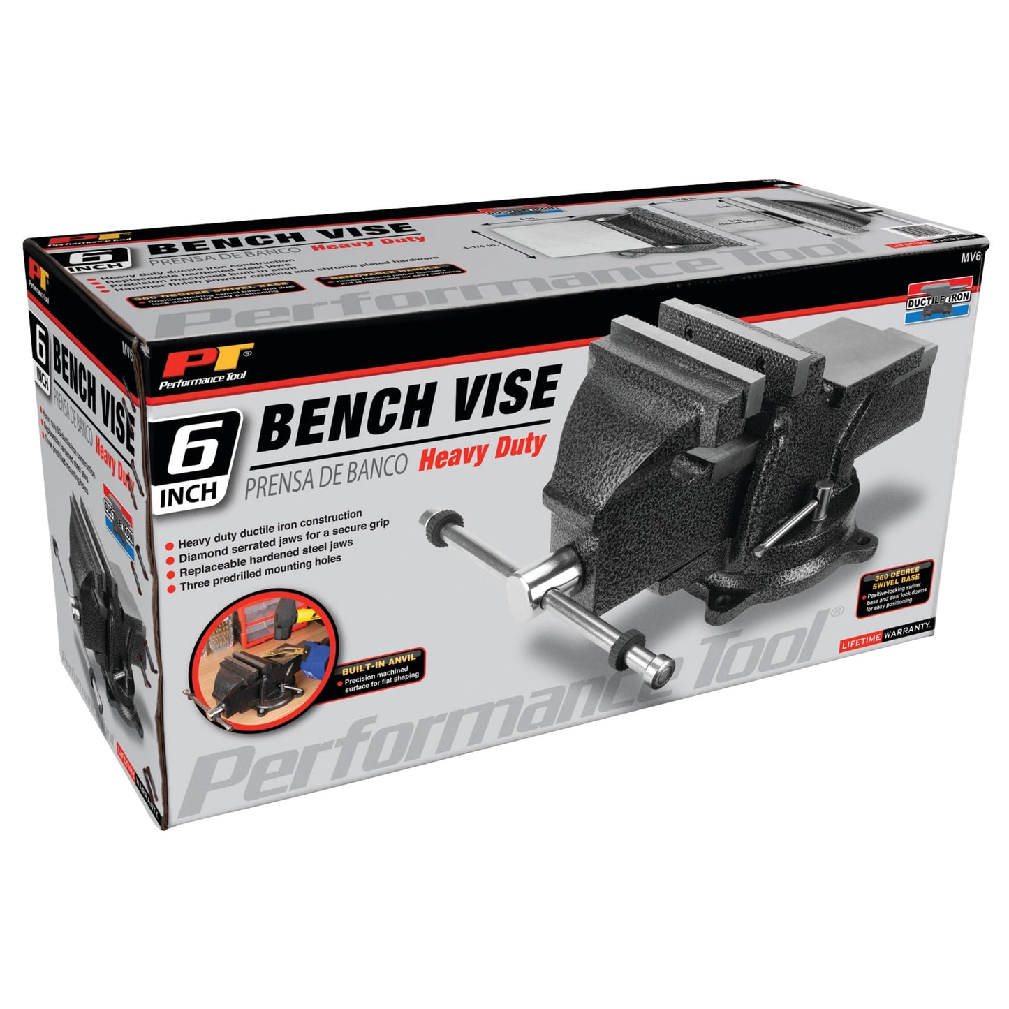 Performance Tool MV6 Hammer Tough 6-Inch Machinist Vise