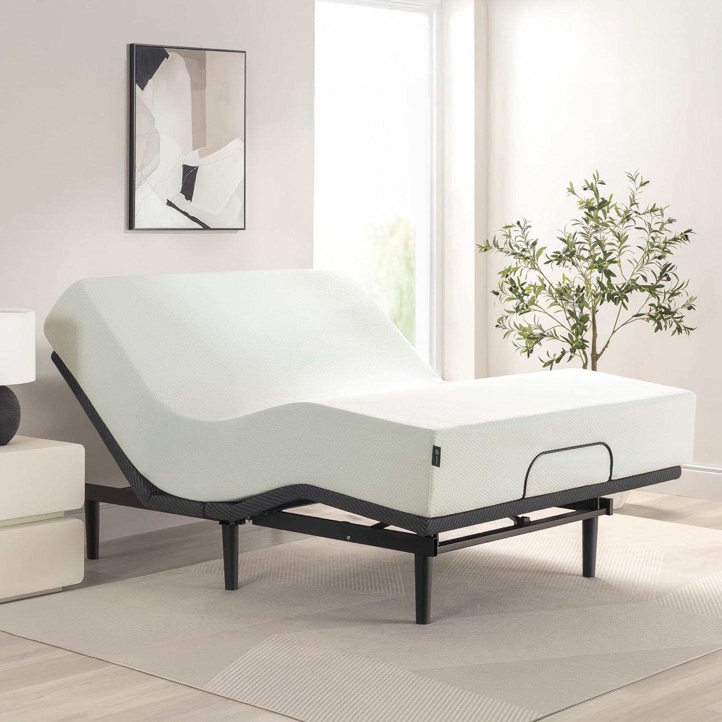 Zinus Nadia Adjustable Bed Frame - Electric Reclining Platform Base with Wireless Remote | Queen Size