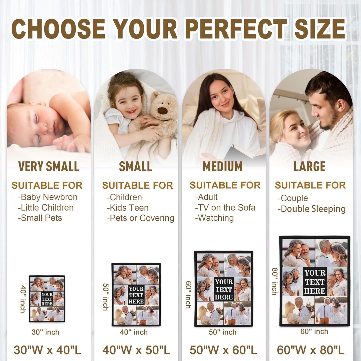Yofair Custom Photo Blanket - Personalized Wedding & Anniversary Gift for Couples | Next Day Shipping