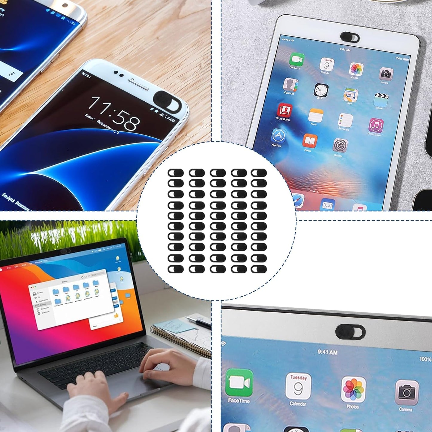 JJUNW 50 0.023 Inch Pcs Webcam Cover Slide, Ultra-Thin Universal Laptop Camera Cover Slide Webcam Cover for Laptop