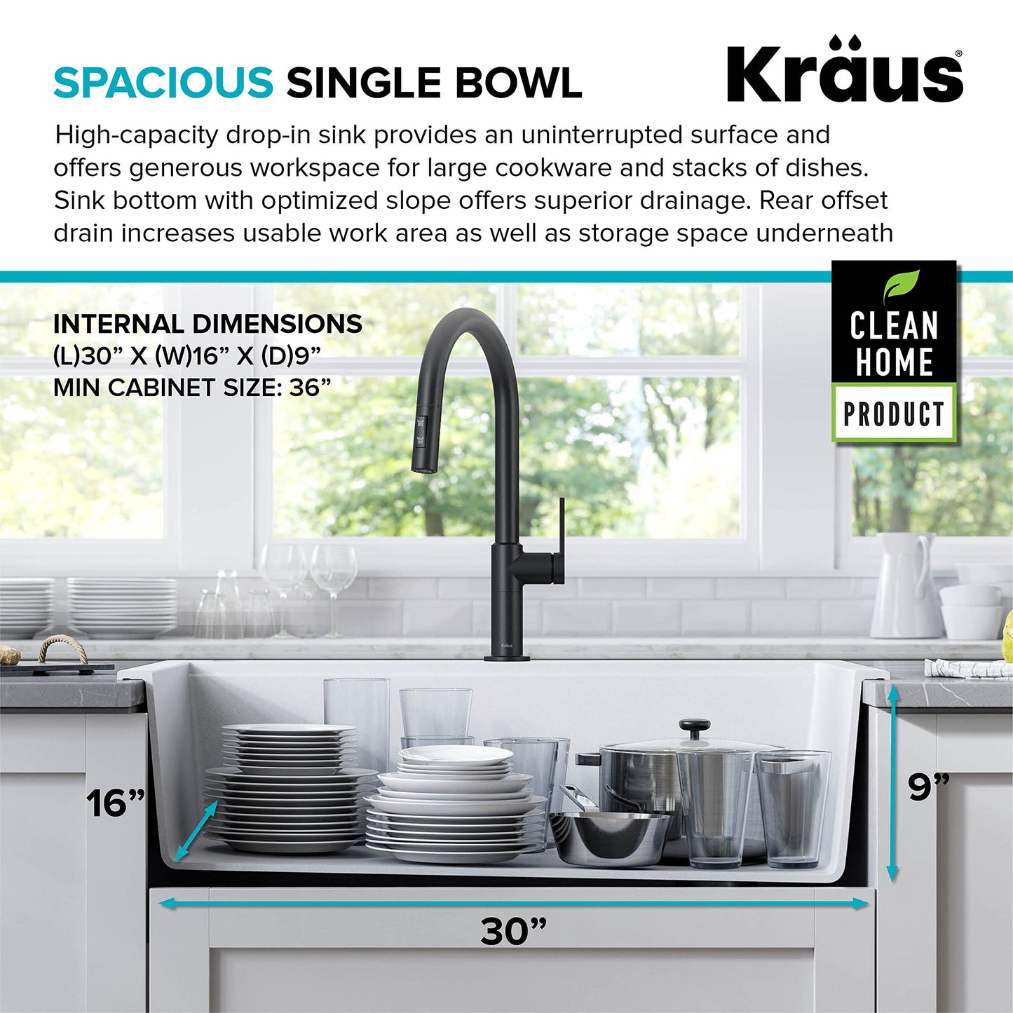 KRAUS Bellucci Workstation 33 in. Drop In Single Bowl Granite Kitchen Sink in White with Accessories, KGTW1-33WH