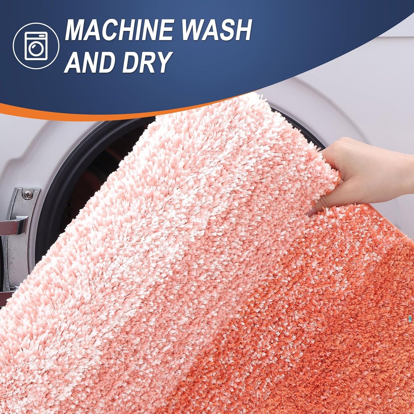 OLANLY Bathroom Runner Rug - Extra Soft Microfiber Mat | Quick-Dry, Washable 70x24 in Coral