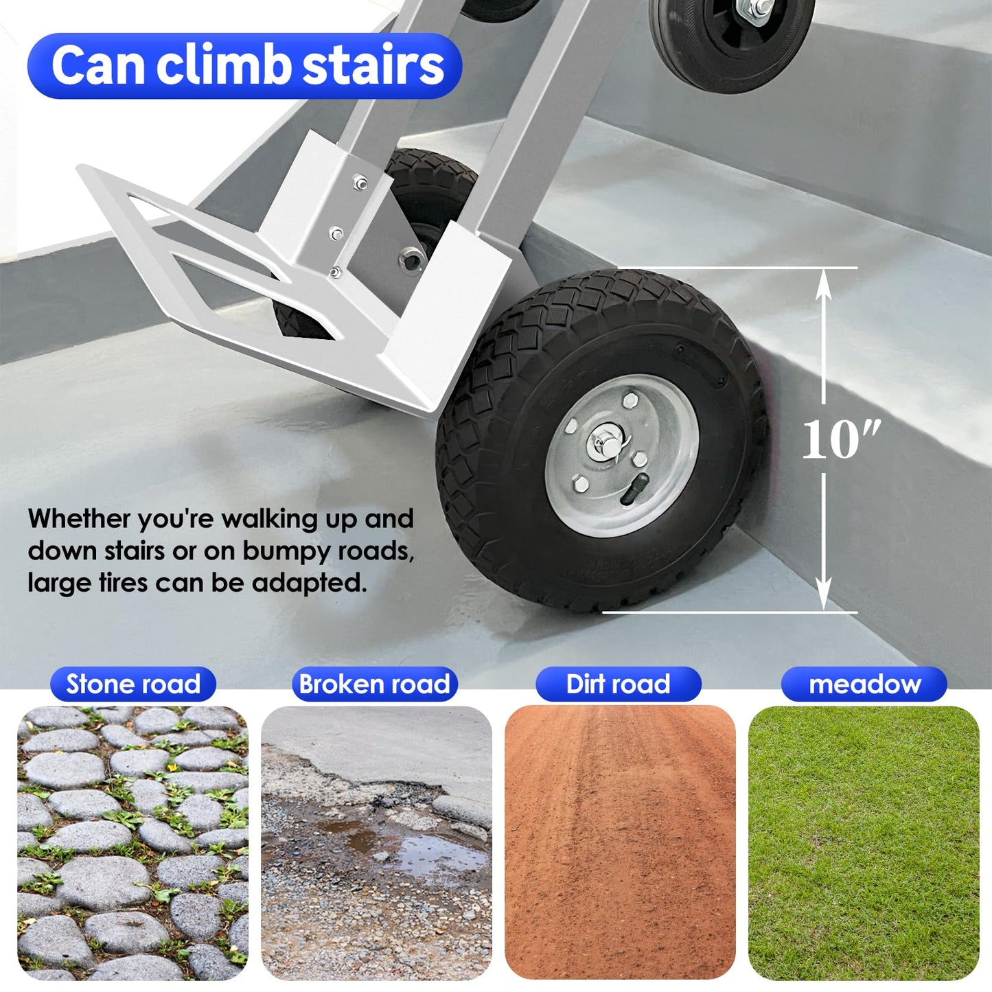 Suzhi Convertible Hand Truck Dolly Cart with Wheels Heavy Duty/with 4 Wheels&Brakes /1000Lbs Load, 2 Straps for Furniture/Appliance/Carton/Warehouse/Office /10 Minutes to Install as Video