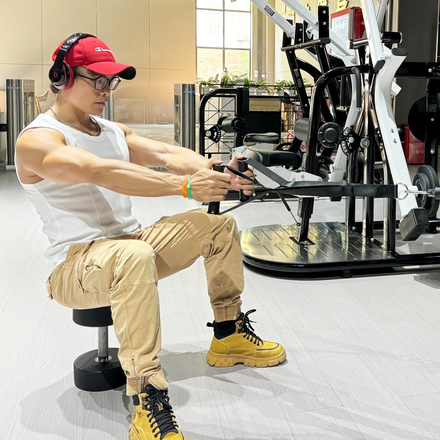 PANTIK Triceps Rope Handles Gym Cable Machine Attachment TPR Anti Slip Handles 2 Loops Long Strap Fit for Pushdowns Face Pulls Crunches Overhead Extensions Biceps Curl