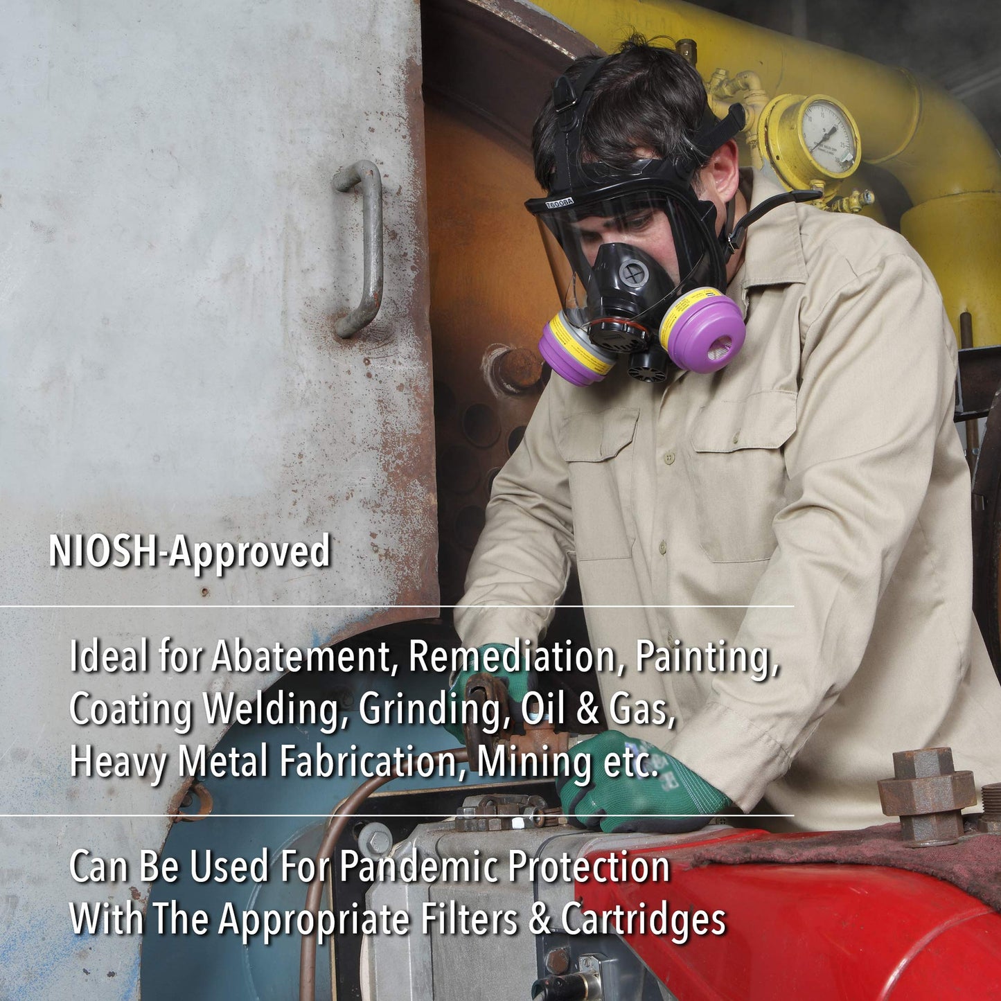 NORTH Honeywell North 7600 Series Niosh-Approved Full Facepiece Silicone Respirator, Small (760008AS)