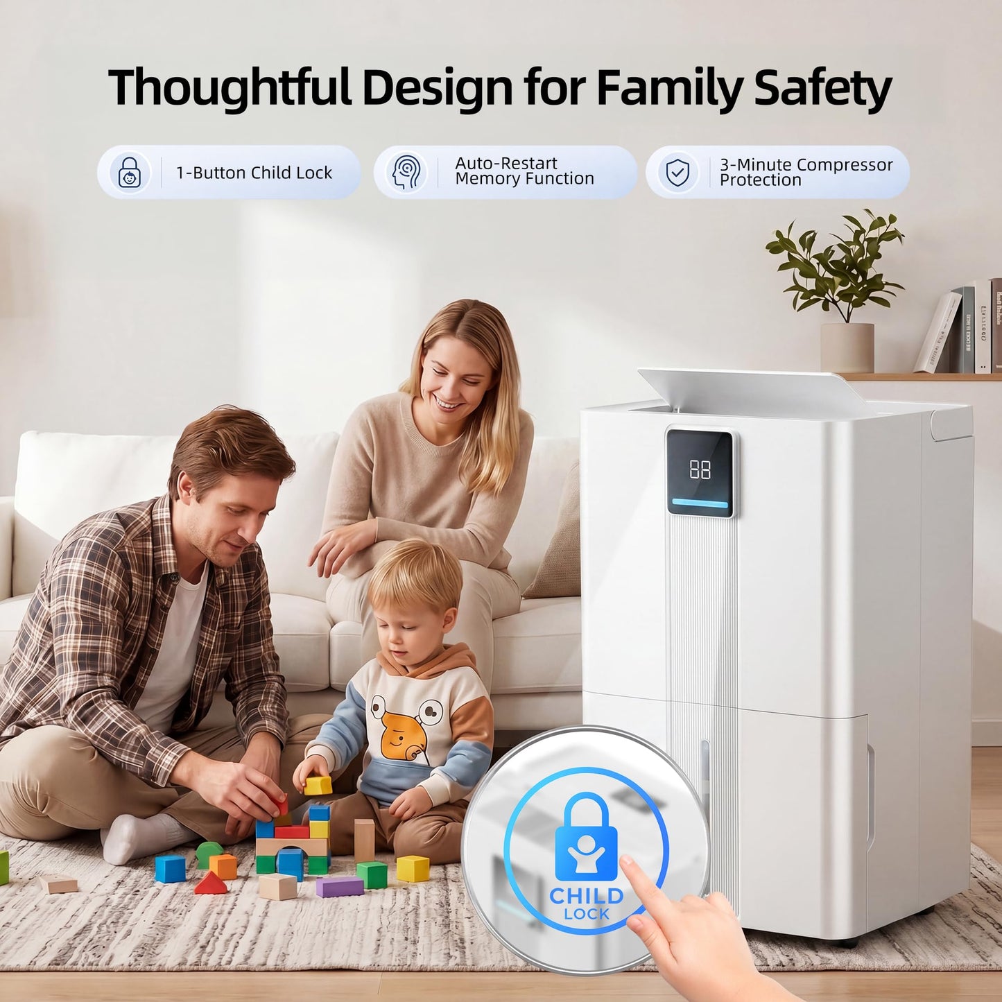 Dehumidifier for Basement and Home,6000 Sq. Ft 100 Pint Portable Dehumidifier with Drain Hose, Energy Efficient with Auto Mode and 24H Timer, Quiet for Bedroom, Bathroom, Rv, Garage