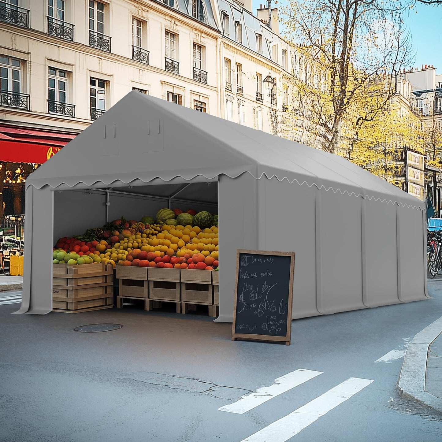 PHI VILLA Portable Garage,13x26 ft Storage Tent Outside Commercial Sheds Carport Party Tents Shelter, Heavy Duty Event Canopy Shelters Waterproof UV Resistant with Rollup Zipper Doors