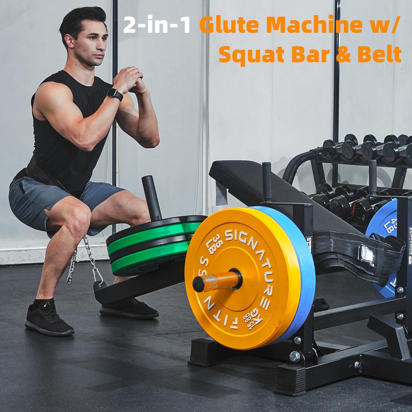 Signature Fitness Glute Bridge Plate-Loaded Hip Thrust Machine for Butt Shaping and Building Glute Muscles