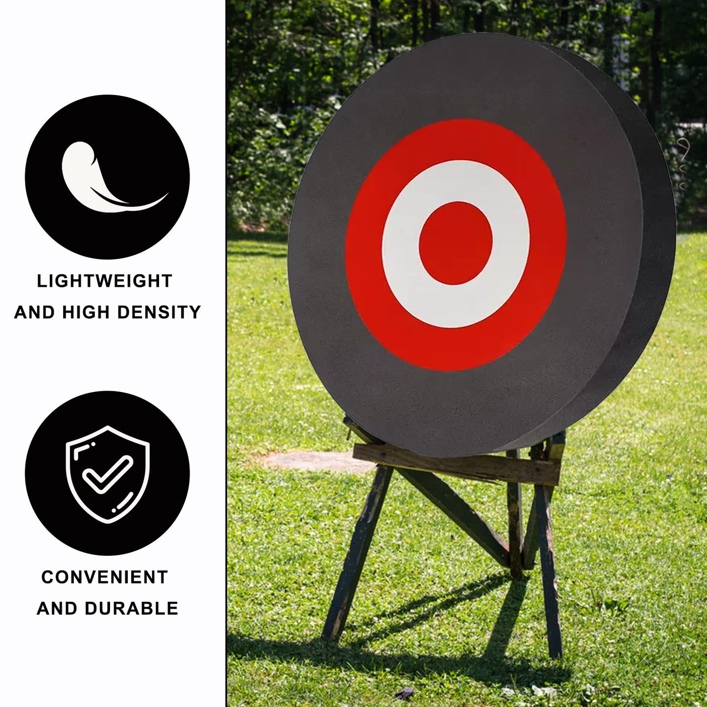 KURUGEILI 25 * 3cm EVA Foam Archery Target 9 inch Round Archery Moving Targets for Backyard,Shooting Practice Board Indoor, Outdoor Sports Hunting