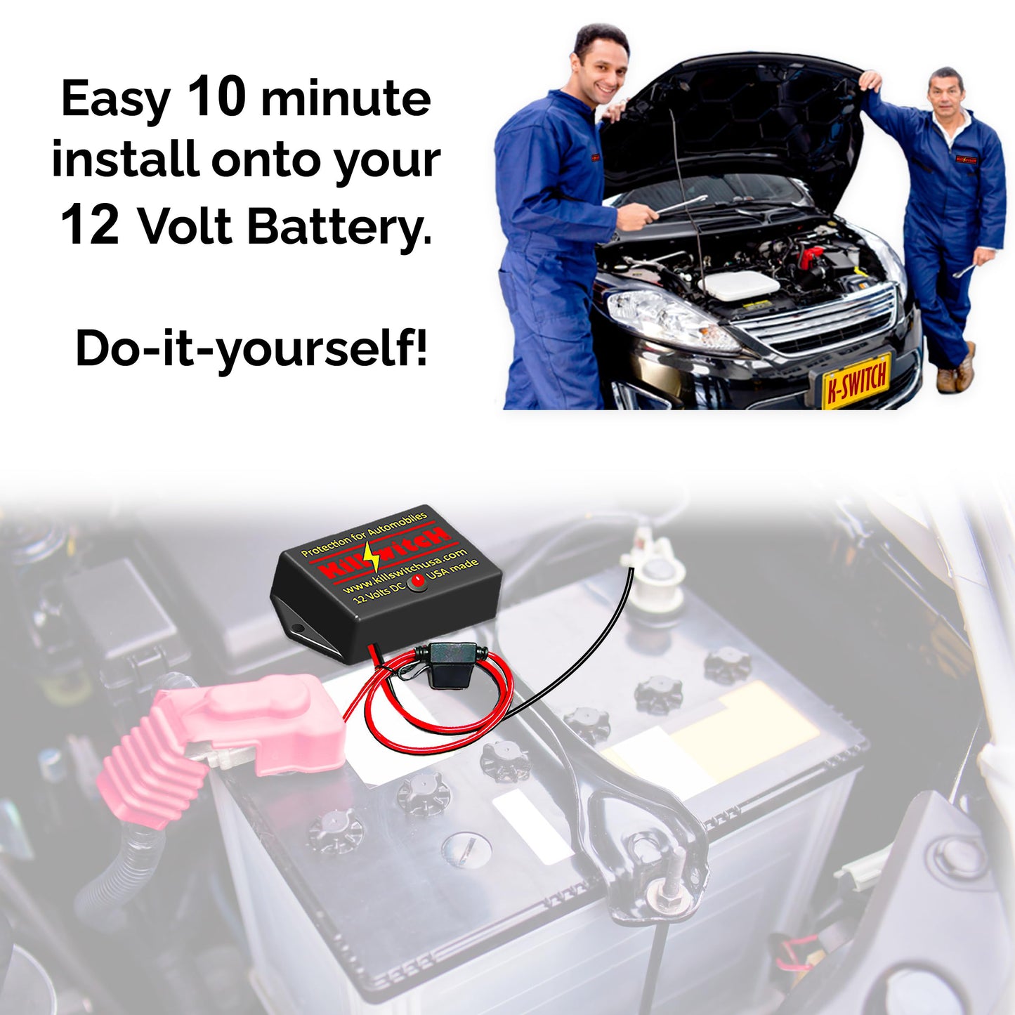 Killswitch EMP Shield for Vehicles (12V DC) – Military-Grade Lightning, CME & Solar Flare Protection – Easy 2-Wire Install for Cars, Trucks, Boats & Motorcycles – Made in USA (Tested & Certified)