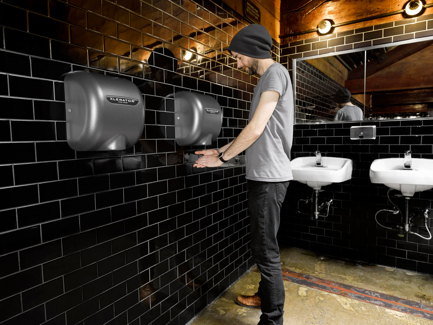 XLERATOR XL-GR Automatic High Speed Hand Dryer with Graphite Cover and 1.1 Noise Reduction Nozzle, 12.5 A, 110/120 V