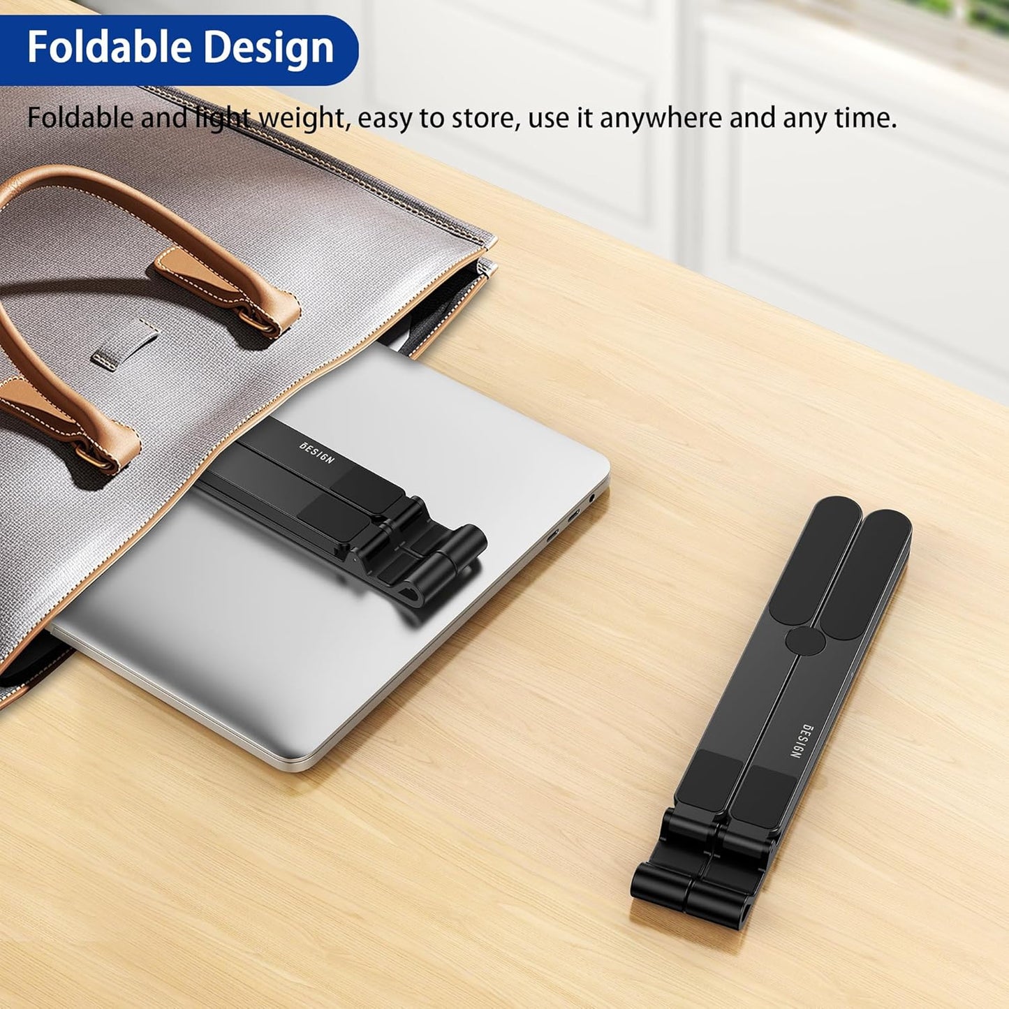 BESIGN LS01 10-14" Pro Ergonomic Laptop Stand, Plastic Laptop Riser, Portable and Adjustable Notebook Computer Holder