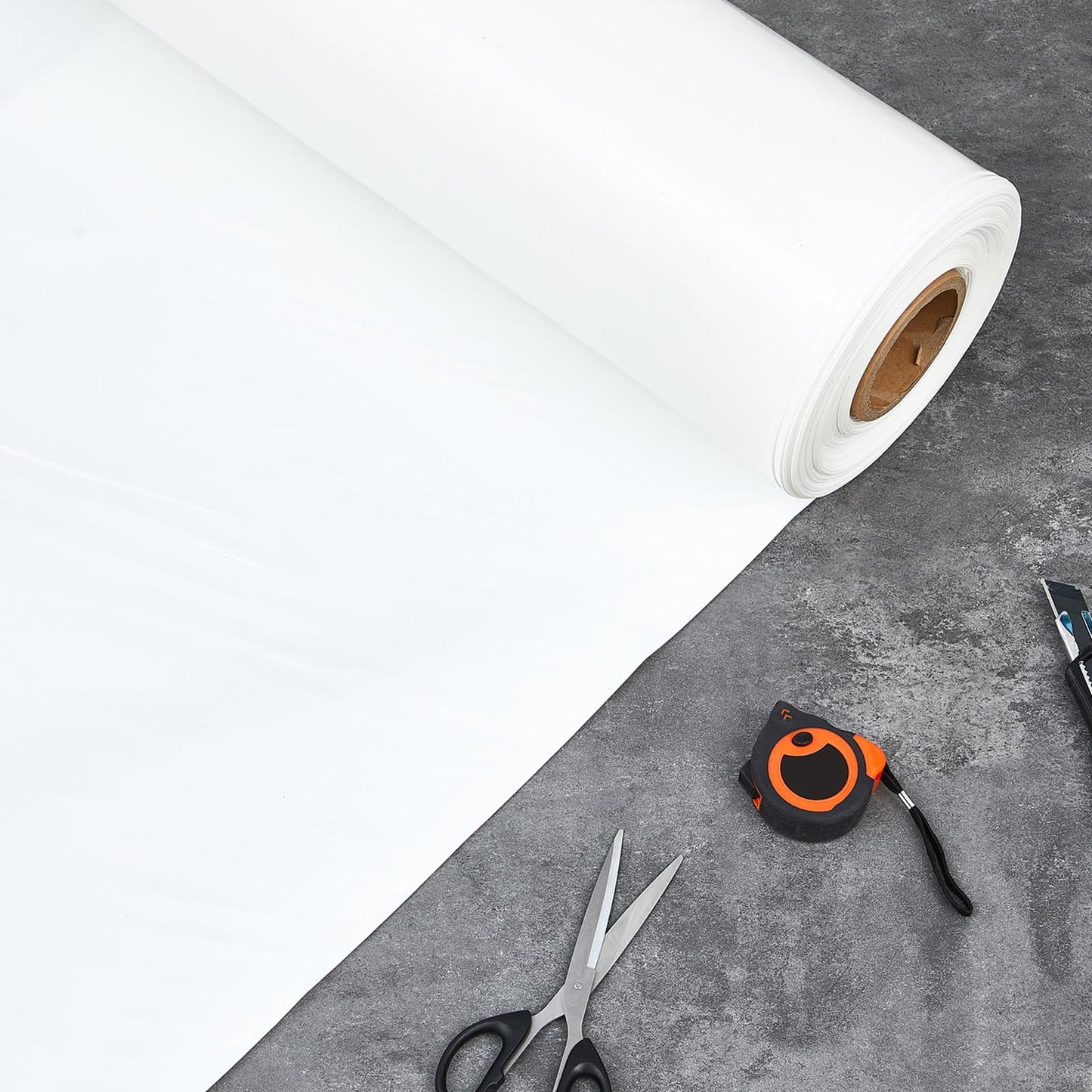 Geyoga 14' x 100' White Boat Shrink Film 7 Mil Thick Polyethylene Plastic Shrink Wrap for Use with Heat Gun Ldpe Marine Wrap Boat Film Plastic Sheeting for Protection and Storage