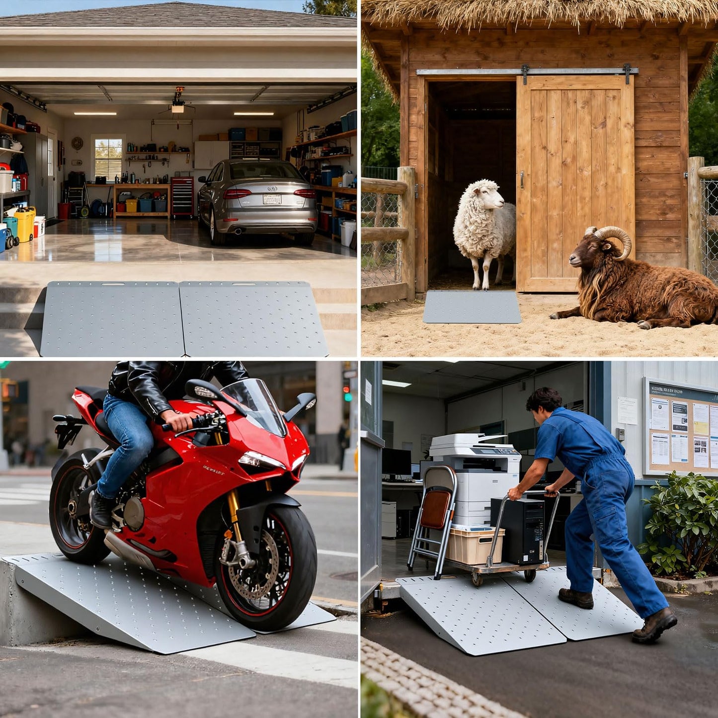PURRPAXZ Heavy Duty Shed Ramps 2 Pack, Shed Ramp for Riding Mower, 1500LBS Capacity, Portable Non-Slip Ramps for Sheds, Lawn Mower, ATV, Motorcycles, Garages, Barns