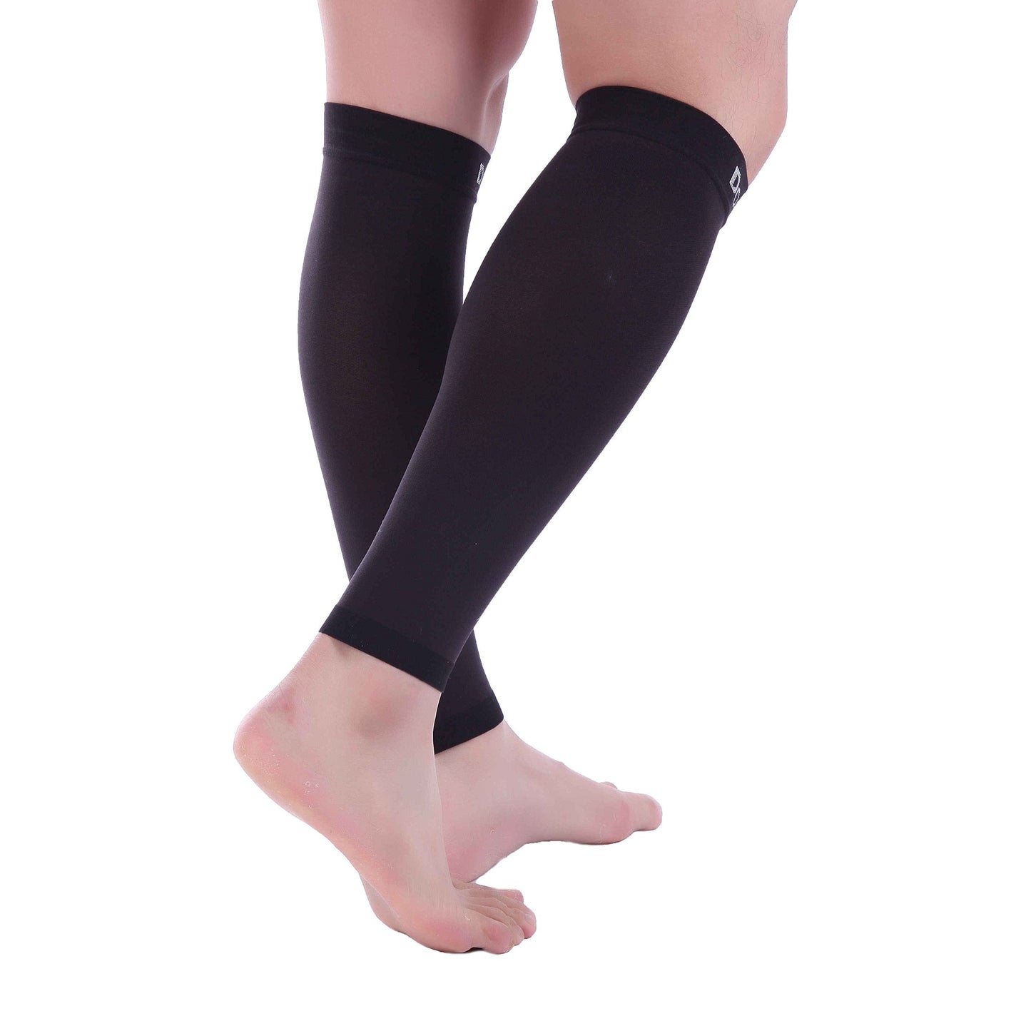 Doc Miller Calf Compression Sleeve for Petite Women & Men, 15-20 mmHg, Footless Leg Sleeve Brace for Varicose Veins, Pregnancy, Running & Cycling, Knee-High, Shin Splints, Recovery, 1 Pair