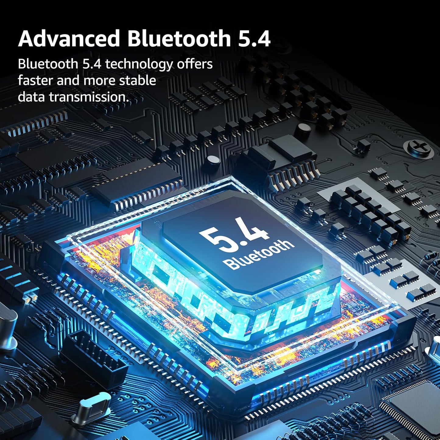 TOZO HA1 5.4 70H Headset, 32 Bluetooth Over Ear Headphones, Playtime with Mic, Foldable Wireless Deep Bass Stereo Sound