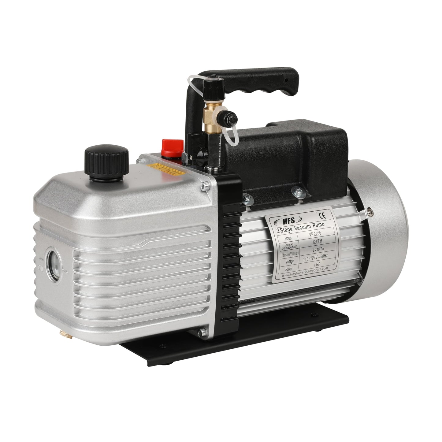 HFS(R) 2 Stage Rotary Vein Vacuum Pump - 12 CFM, 1HP, 110V, 1/4"-3/8" SAE Inlet Port