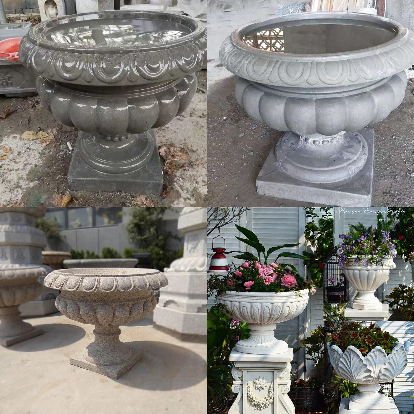DIYUNIMOULD Extra Large Planter Molds,19.68 * 19.68 * 19.68 Inches Extra Large Flowerpot Molds Inset Drainage Pipe for Your Garden Decor