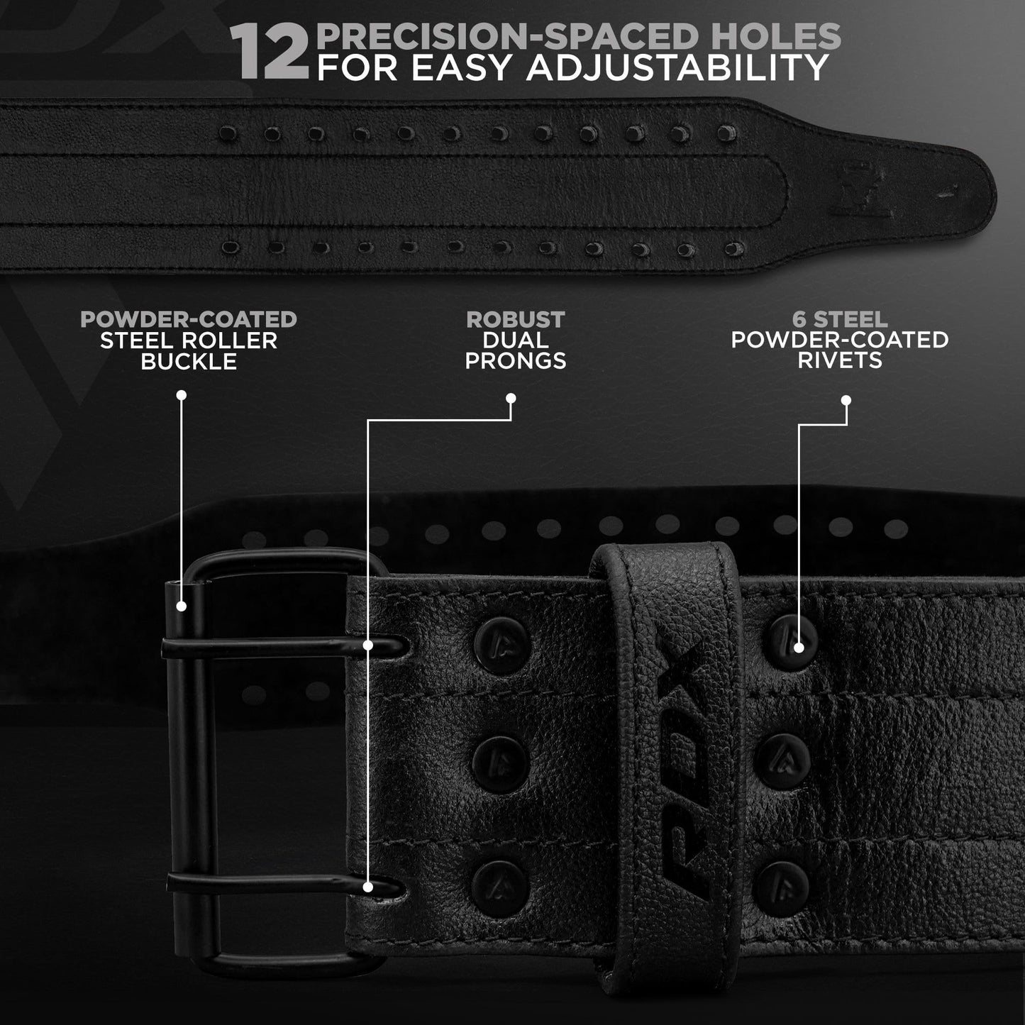 RDX IPF Compliant Powerlifting Belt 13mm and 10mm, USAPL USPA and IPL Competition Level Genuine Leather 4” Gym Belt for Heavy Weight Lifting Deadlift Squats and Strongman Strength Training, Men Women