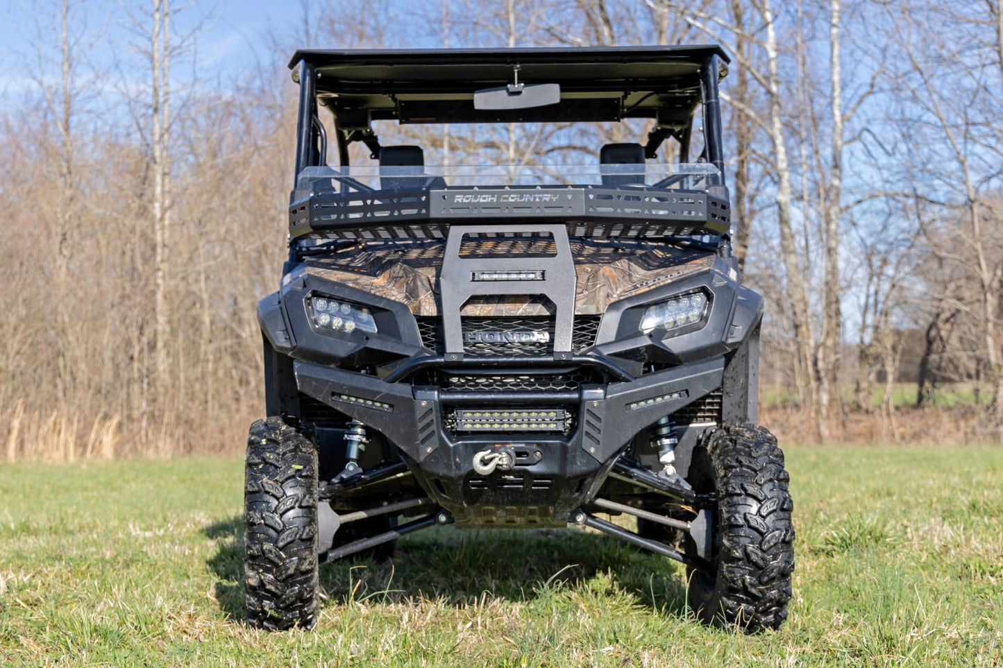 Rough Country 4,500 LB Winch Mount Kit for Honda Pioneer 1000/1000-5 - Bolt-On Mounting Plate with RS4500S UTV Winch & Synthetic Rope