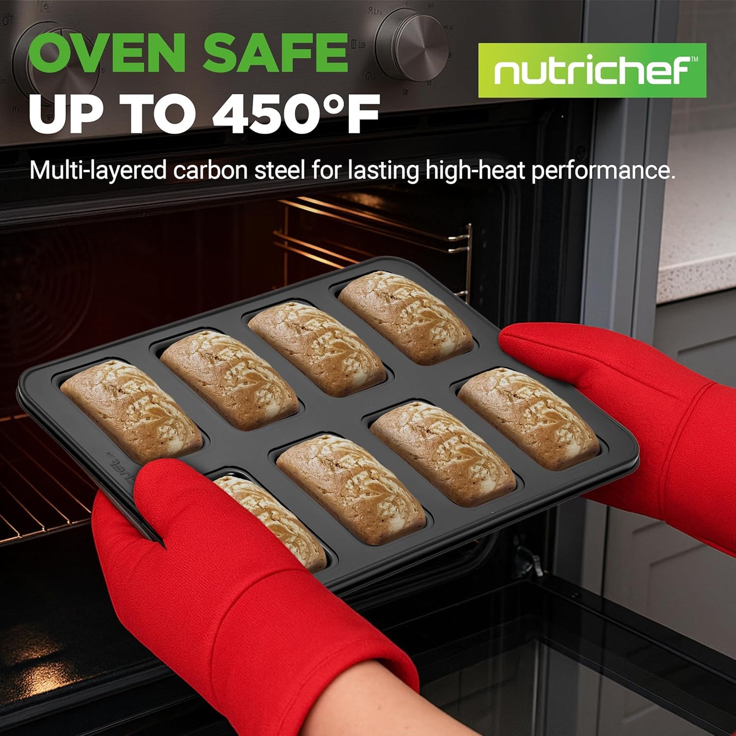 NutriChef 42-Piece Nonstick Bakeware Set - Carbon Steel Pans & Essential Baking Tools - Perfect for Savory & Sweet Treats