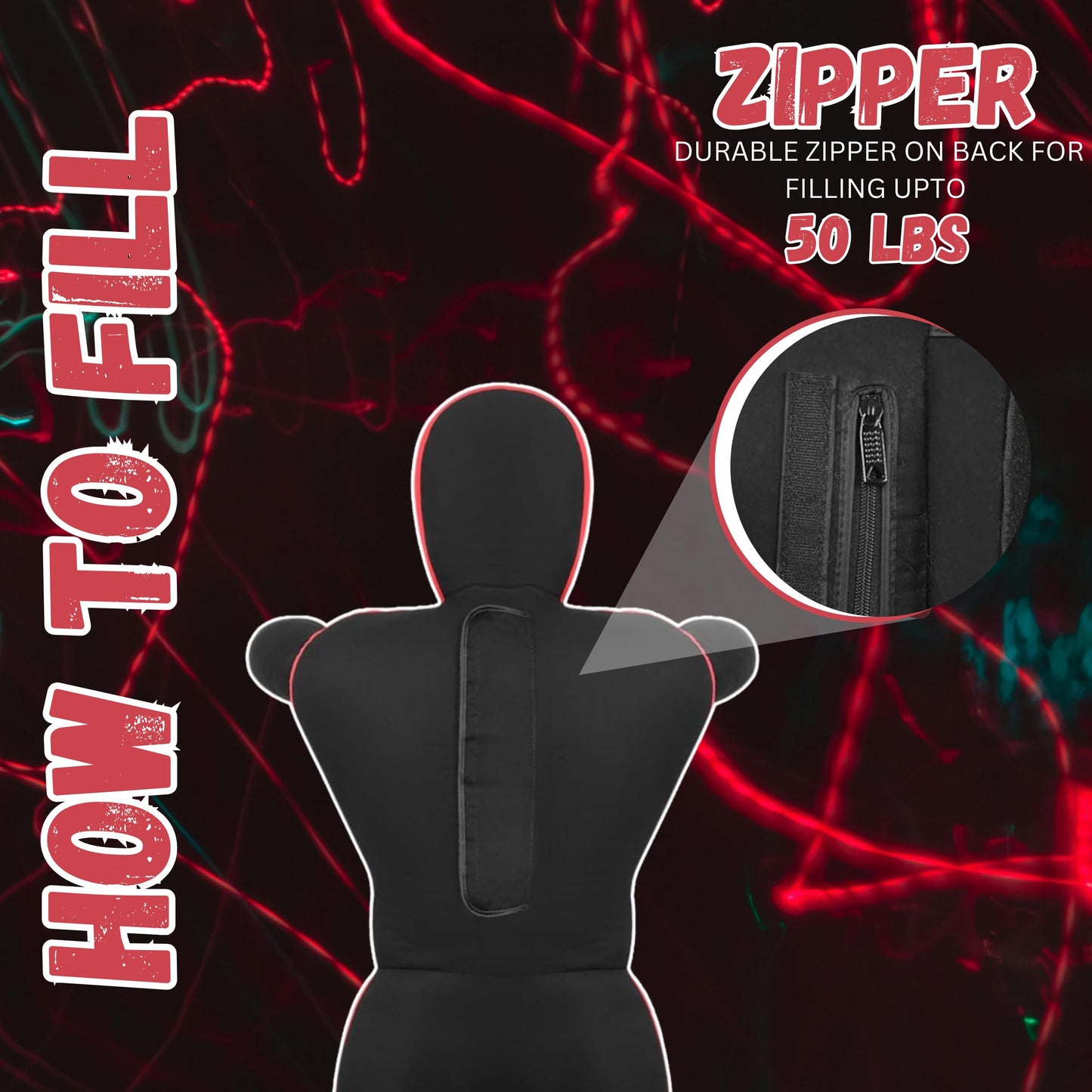 POZTEV Adult Grappling Dummy – 6ft Unfilled Wrestling Dummy for MMA, Jiu Jitsu, and Martial Arts Training – Practice Punching Dummy – Full Size Adult Grappling Dummy for BJJ, Karate & Judo