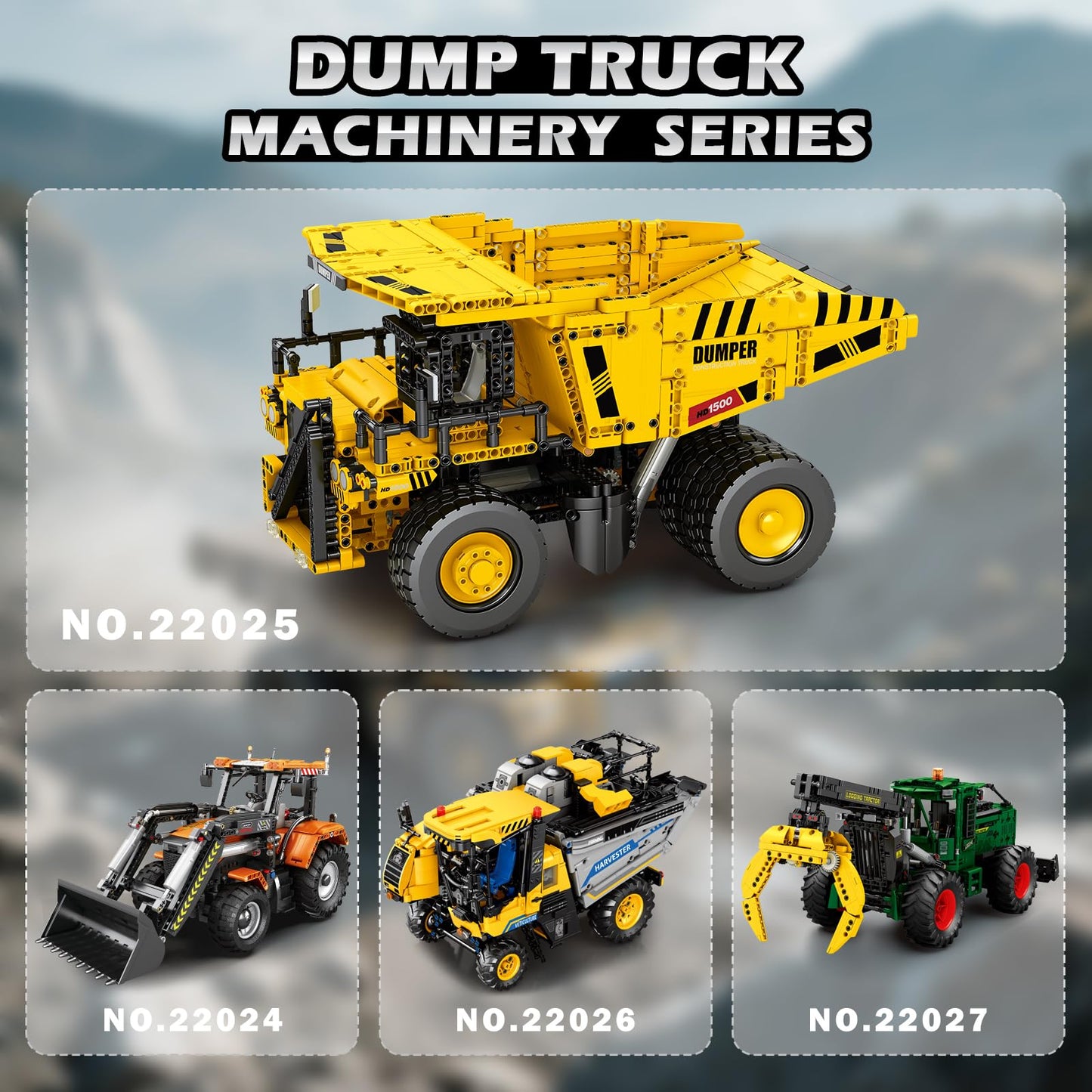 Reobrix Building Set for Adults with Control Remote STEM Gifts for Teens Age 14 and up, Mining Dump Truck Collectible Model for Birthday, Heavy-Duty Construction Vehicle Building Toys Kit 22025