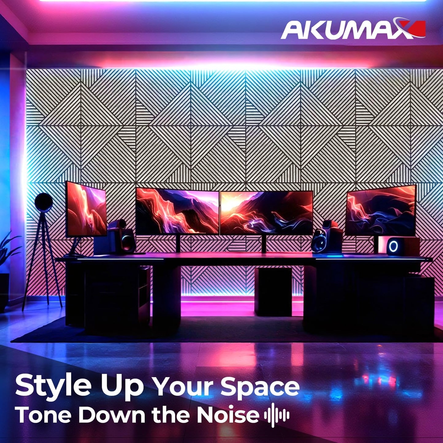 AKUMAX 8 Pcs Wood Panels for Wall Peel and Stick-Decorative Fluted Slat Wall Paneling-Soundproof Wall Paneling for Interior Wall Decor,Studio, Living Room (Sineroak)