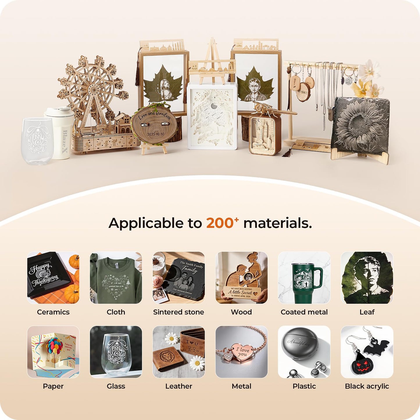 BlazeX M3 10W Laser Engraver Ultimate Bundle with Rotary Roller and Risers Kit, Air Purifier, Air Assist, Honeycomb Bed, Enclosure, Engraving Materials, Class 1