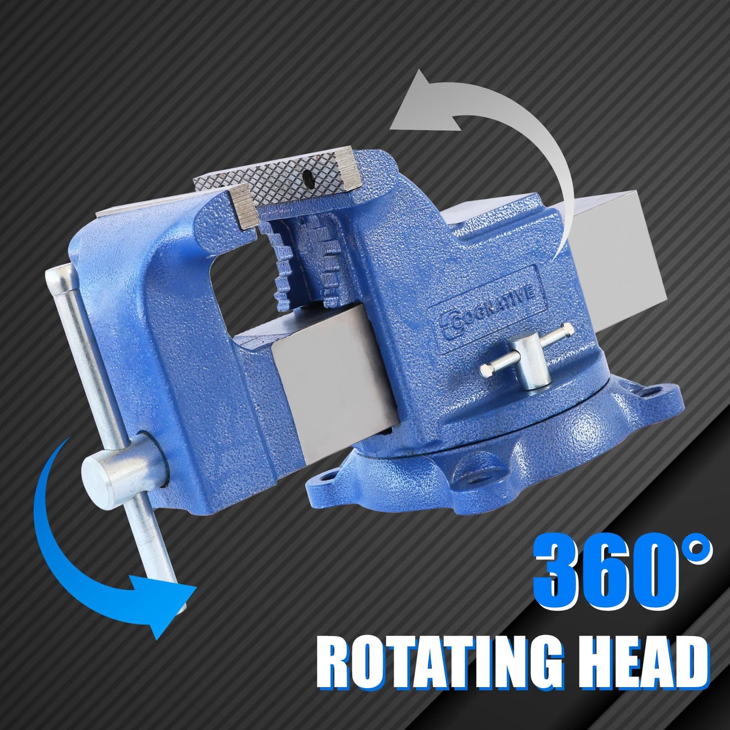 COGNATIVE 6" Heavy-Duty Bench Vise Set Ductile Iron Bench Vise 6 Inch Include Mini Bench Vice Clamp and 6" Vise Jaws